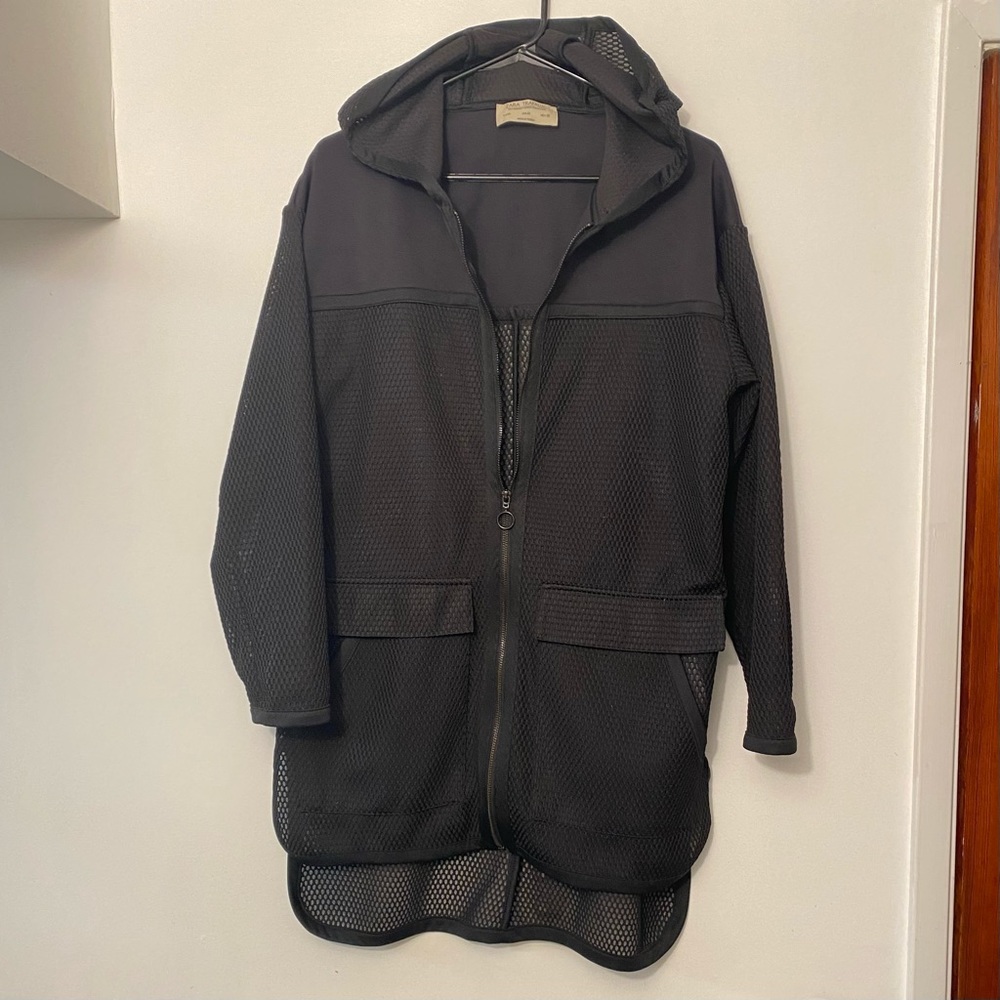 Zara Oversized Mesh Zip Up Hoodie